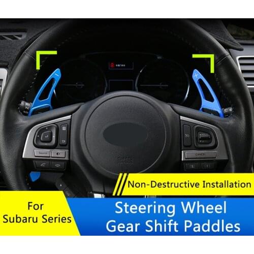 QHCP 2Pcs Car Steering Wheel Aluminum Shift Paddle Shifter Extended For Subaru Forester XV Outback Legacy Impreza BRZ 2013-2021