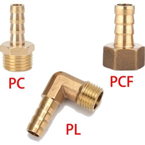 Pagoda connector 6 8 10 12 14mm hose barb connector, hose tail thread 1/8 1/4 3/8 1/2 inch thread (PT)brass water pipe fittings