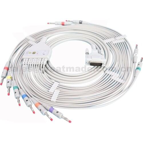 Compatible schiller AHA DB15M> Banana 4.0 one piece 10 lead EKG cable