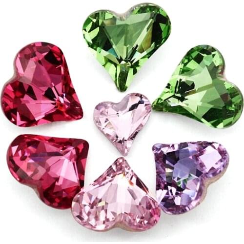 Astrobox High Qualit K9 Heart Crystal Rhinestone Fancy Stone Glue On Nail Art Loose Bead Used Clothing & Accessories DIY Manual