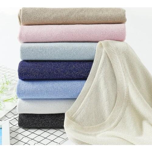 Ladies Sweater Women Shiny Lurex Knit Jumper Autumn Winter Basic Women Sweaters Pullover Soft Slim Fit Top Knitwear Female