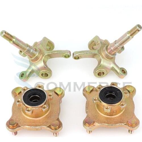 1Set Steering Strut Knuckle Spindles with 110mm M10*4 STUD Wheel Hubs Fit For Golf Buggy Go Kart Karting Quad Bike
