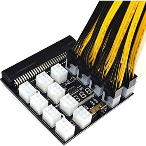 12V PCI-E 12/17x 6 Pins Power Adapter Server Power Supply Breakout Board For HP 1200W 750W PSU Server GPU BTC Mining