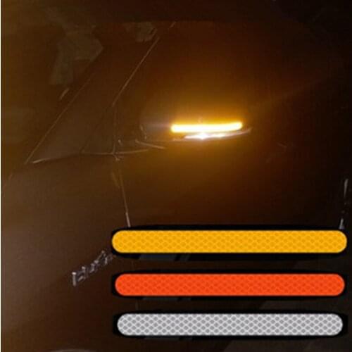 2 Car Stickers Rear View Mirror Reflective Strip Anti Collision Warning Sticker External Reflective Strip Reflective Strip