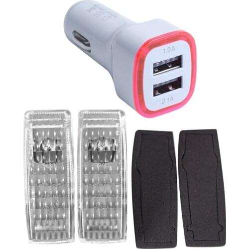 2 Pcs Car Fender Turn Signal Light Cover White & 1 Pcs Universal Mobile Phone Charger