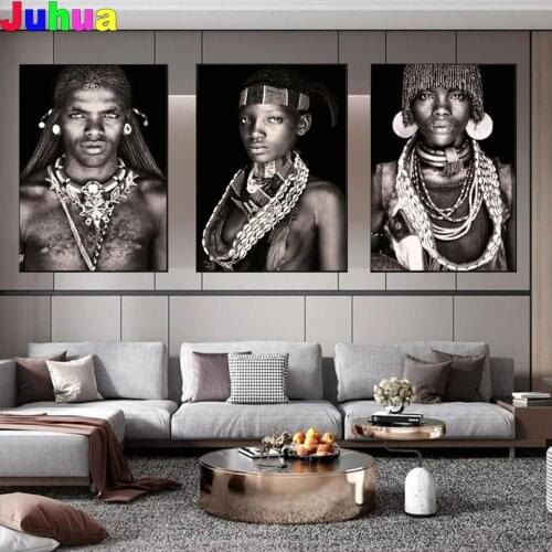 African Tribesmen Portraits 5d Diamond Painting Full Drill Africa woman mosaic Diamond Embroidery stitch home decor