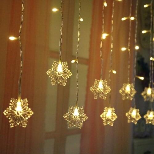 Battery Box USB With Remote Control Icicle Light Snowflake Light Christmas And New Year Home Church Wedding Birthday Multi-Funct