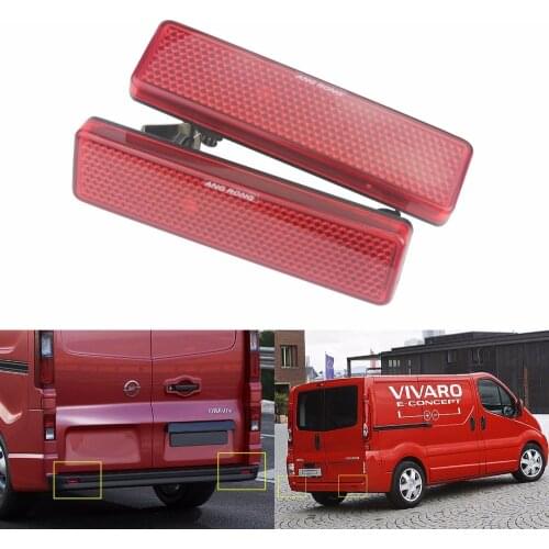 ANGRONG 2x Red Lens OEM Rear Bumper Reflector L+R (CA329) For Renault Trafic Master Primastar