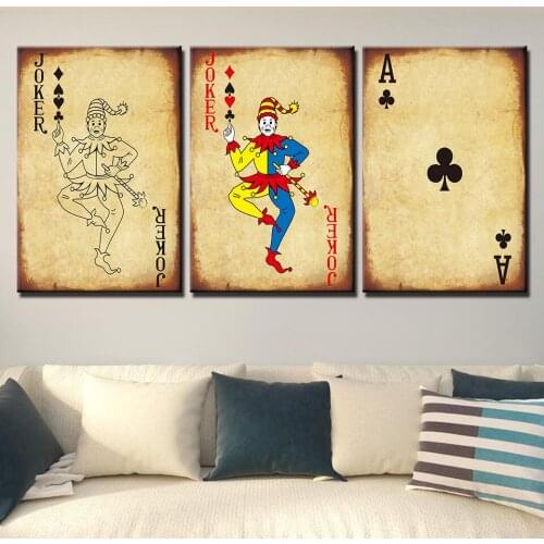 Gambling Poker Cards Wall Art Canvas Paintings Home Decor Poker Pictures HD Prints Club Casino bar restaurant Decoration Posters