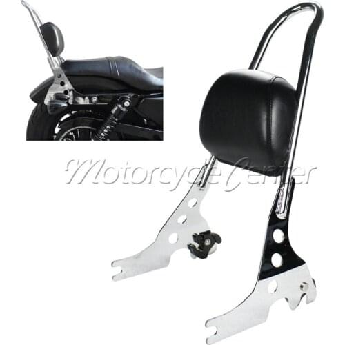 Motorcycle Sissybar Luggage Rack Detachable Passenger Backrest Pad For Harley Sportster 883 XL 1200 XL883C XL1200R XLH883 Chrome