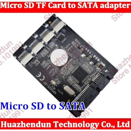 Free shipping New 4 Micro SD TF Card to 22pin SATA adapter card 2.5" hdd enclosure with RAID 0 Multi TF cards to SATA converter