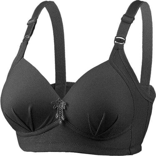 Full Cup Bra Lingerie Women Comfortable Sexy Lace Underwear Front Buckle Non-adjusted Straps No Steel Ring Breathable Bras