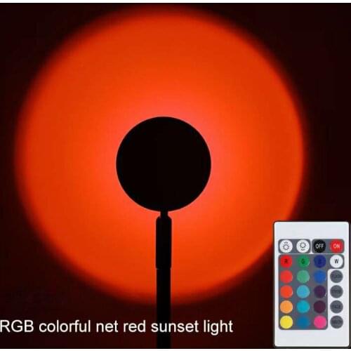 Remote Control RGB dimmable sunset Led Light USB Rainbow Atmosphere Projection Lamp For Home Bedroom Shop Background Wall Decor