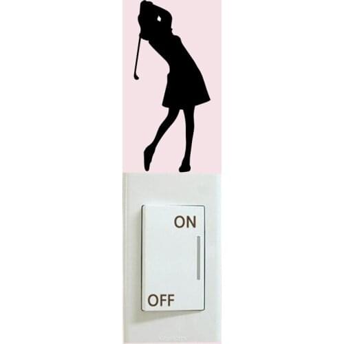 Golfer Home Decor Light Switch Sticker Bedroom Vinyl Wall Decal 6SS0366