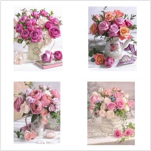 Diamond Mosaic Flower Diamond Painting 5d Painting By Numbers Diamond Embroidery Full Square Round Picture Of RhinestoneZP-709