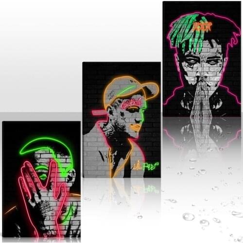 Canvas Prints Paintings XXXTENTACION Lil Peep Handsome Green Wall Art Poster Modular Pictures For Living Room Modern Home Decor