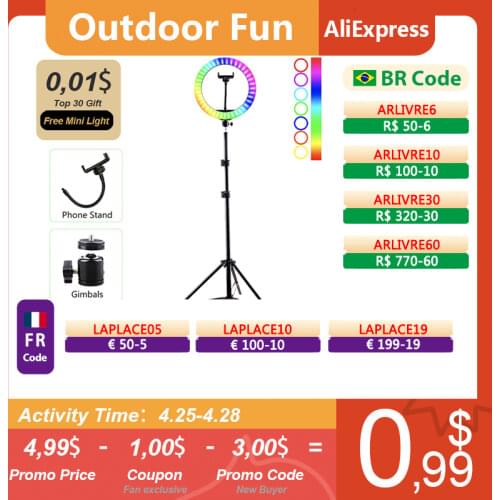 Selfie Ring Light Photography LED Rim Of Ring Lamp With Mobile Holder Stand Round Ringlight Tripod for Phone Smartphone Live