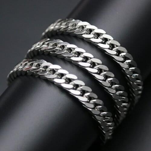 Fashion Jewelry Silver Smooth Chain Stainless Steel Chain Necklace Wide Big Necklaces For Man Boy Women Girl