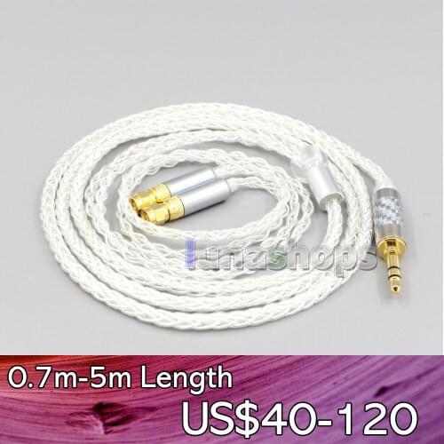 LN006564 2.5mm 4.4mm XLR 8 Core Silver Plated OCC Earphone Cable For HiFiMan HE400 HE5 HE6 HE300 HE4 HE500 HE6