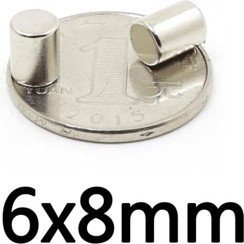 10/20/50pcs 6x8 mm Powerful Magnets 6mmx8mm Permanent Small Round Magnet 6x8mm Neodymium Magnet Super Strong 6*8 mm N35