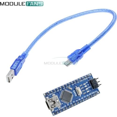 10pcs Nano V3.0 3.0 Mini USB Driver 5V 16M Micro Controller Board Nano CH340 g V3.0 For Arduino With Usb Cable Atmega328P-AU