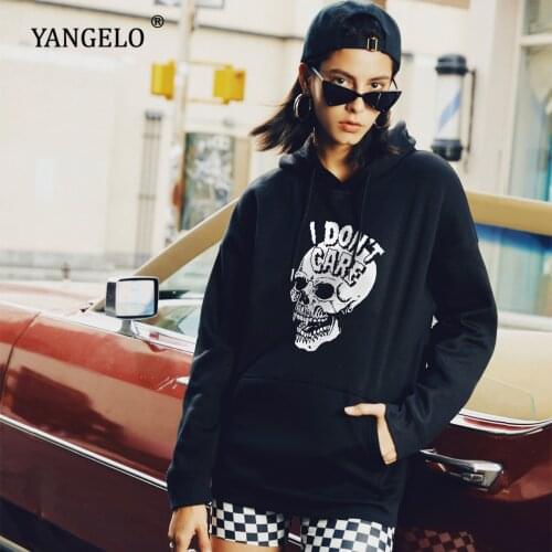 Fashion Punk Autumn Winter Womens Hoodie Gothic Black Skeleton Hoodie Streetwear Loose Style Unisex Clothes For Halloween Party