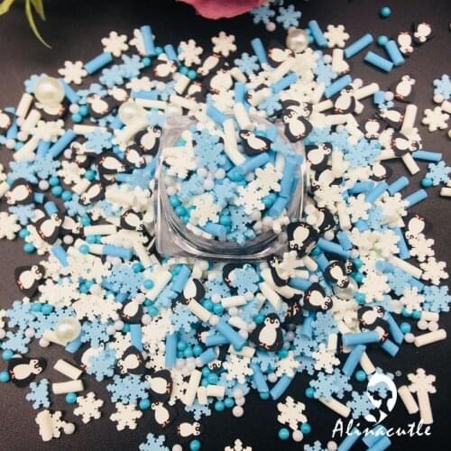 20g Christmas Penguin Snowflake Mix for Resin DIY Supplies Nails Art Polymer Soft Clay Accessories DIY Sequins scrapbook shakes