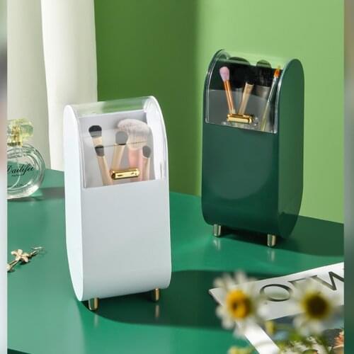 Desktop Cosmetic Brush Barrel Organizer Eyebrow Pen Lipstick Storage Box Pearl Makeup Jewelry Case Display Rack