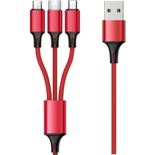 New 3-in-1 data cable for Apple Android type-C mobile phone multi-function 3-in-1 woven charging cable