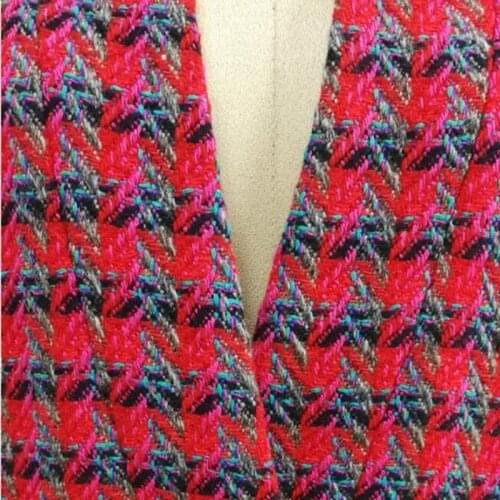 Autumn and Winter Womens Woven Tweed Coat Single-Breasted Office Ladies Blazer Jacket Fashion Outwear with Pockets