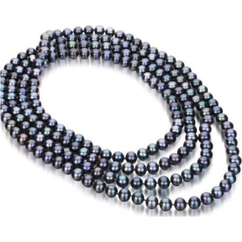 Single strands AAA++10-11mm round freshwater PEACOCK GREEN pearl necklace 38"