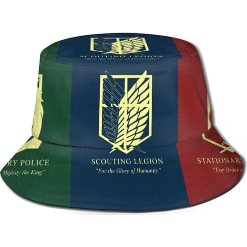 Attack On Titan Printed Hat Women Men Panama Bucket Cap The Design Flat Attack On Titan Fisherman Hat