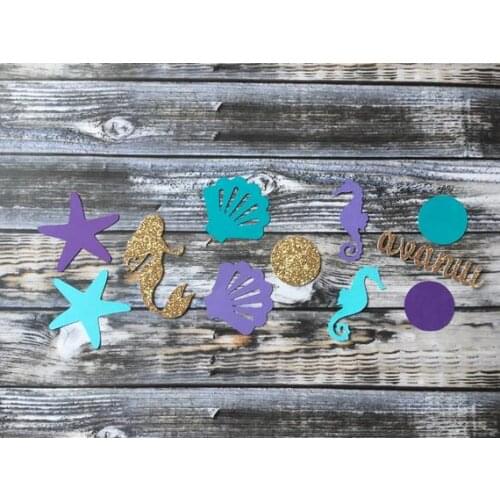 Personalize name under the sea Birthday Party confettis baby shower table scatters, gender reveal Christening baptism confetti