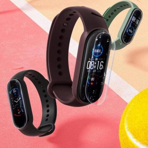 3Pcs Watch High Screen Sensitivity Comfortable Touch Transparent Self-adhesion Watch Screen Protector for Xiaomi Mi Band 4/5/6