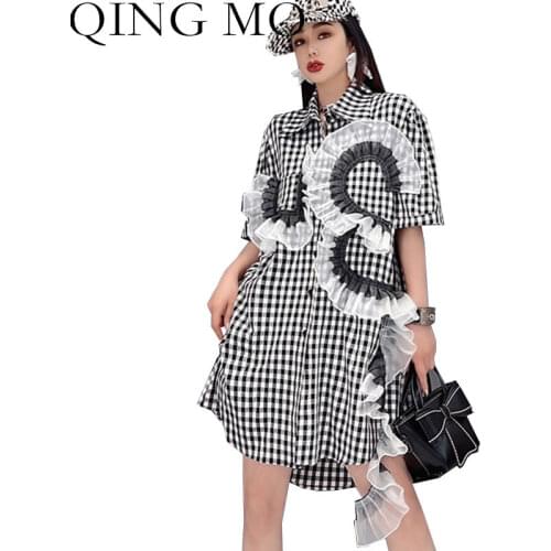 Женские рубашки в клетку QING MO China At AliExpress