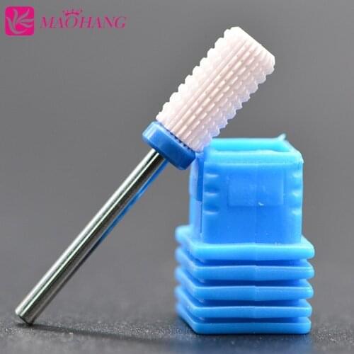 MAOHANG Pink Ceramic Milling Cutter Nail Drill Bit Removel Gel Polish For Nail Art Electric Drill Manicure Pedicure Machine