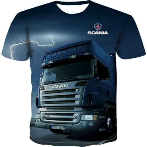 Mens Womens Competition Shorts Truck 3D Printing Casual Short Sleeve T-Shirt Round Neck Hot-selling Summer New Style