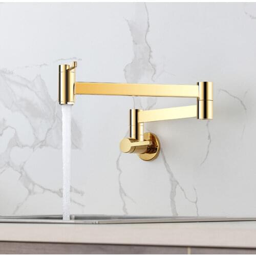 New Basin Faucet Bathroom Single Cold Solid Brass Water Mixer Tap Brush gold Basin Water Sink Mixer crane Foldble