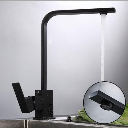 For Kitchen Black Stainless Steel Rotating Hot And Cold Water Faucet Bathroom Basin Single Handle Tap grifos de cocina
