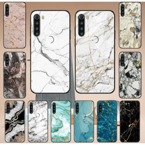 Marbling Phone case For Xiaomi Redmi Note 7 7A 8 8T 9 9A 9S 10 K30 Pro Ultra black pretty bumper soft cover silicone waterproof