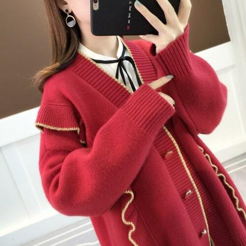 Spring Autumn Sweater Women Clothes 2020 Cardigan Jacket Korean Vintage Streetwear Womens Sweaters Tops Casaco Feminino ZT3056
