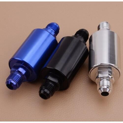 1pcs AN6 6AN Universal Billet Inline Fuel Filter High Flow 100 Micron Cleanable Aluminum Alloy