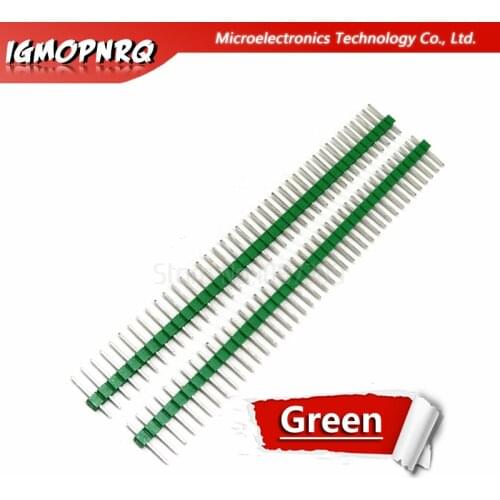 10pcs 1x40 Pin 2.54 green Round Female Pin Header connector 1*40 hole Single inline row needle seat