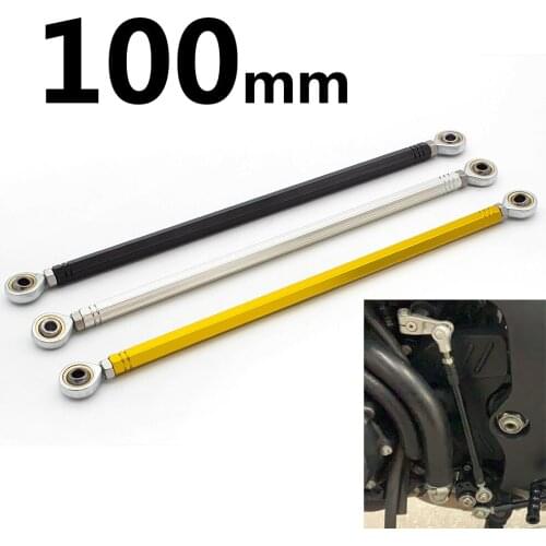 100mm Motorcycle Universal Footpeg Rearset Footrest Gear Shifter Shift Rod Link Linkage Aluminum Accessories Black Silver Gold
