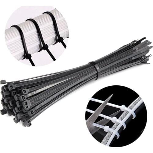 100pcs Nylon Cable Ties Self-locking Plastic Zip Tie Wire Zip Ties Industrial Supply Fastener Hardware Cable Bicycle Repair Tool