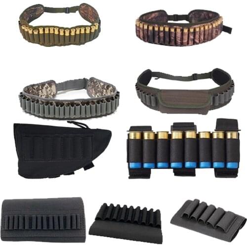 1000D Nylon Bullet Bag Outdoor Buttstock Hunting Ammo Pouch Tactical Military Airsoft Shell Hunting Gun Accessory