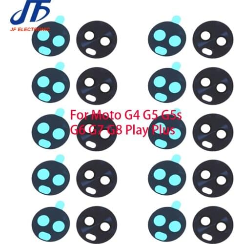 20pcs/lot For Moto G5 G5S G6 G7 G8 Plus G6 G7 G8 Play G7 G8 Power Lite Rear Back Camera Glass Lens With Glue Adhesive Sticker