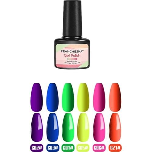 8ml Gel Nail Polish Manicure for Nails Semi Permanent Vernis top coat UV LED Gel Varnish Soak Off Nail Art Gel Neon Nail Polish