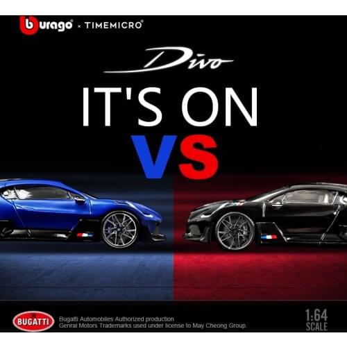 Bburago x TimeMicro 1:64 Bugatti Divo Blue Black Red Gray SuperSport Cars Diecast Model Car