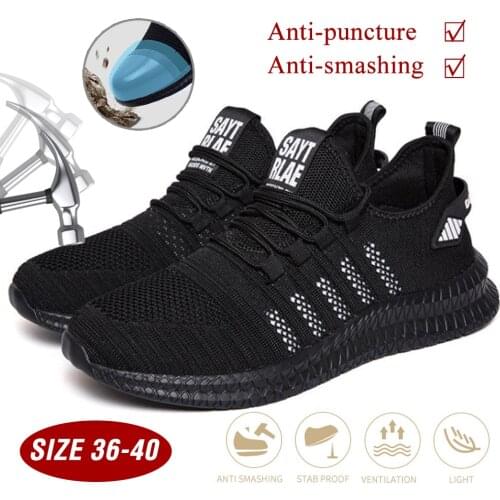 New Safety Work Shoes Men Summer Steel Toe Breathable Workplace Lightweight Safety Work Boots Puncture Proof Safety Shoes
